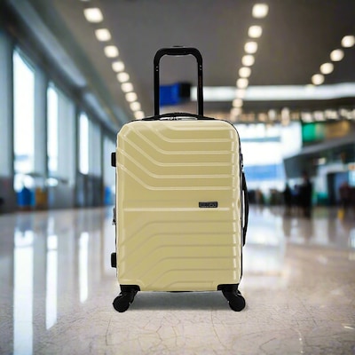 InUSA Aurum 21.65" Hardside Suitcase, 4-Wheeled Spinner, TSA Checkpoint Friendly, Champagne (IUAUR00S-CHA)