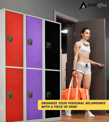 AdirOffice 72'' 2-Tier Red Storage Locker (629-202-RED)