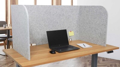 Versare SoundSorb Foldable Fabric Freestanding Privacy Panel, 24H x 48W, Black (DS7826104-1)