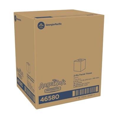 Angel Soft Professional Series Standard Facial Tissues, 2-Ply, 96 Sheets/Box, 36 Boxes/Pack (46580)