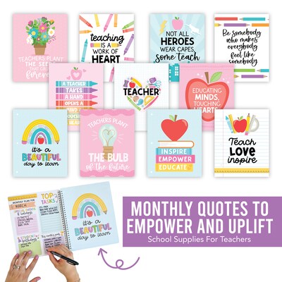 Hadley Designs Undated Colorful Teacher Planner and Lesson Plan Book, 8 x 10 (HDDX0042UWHX3)