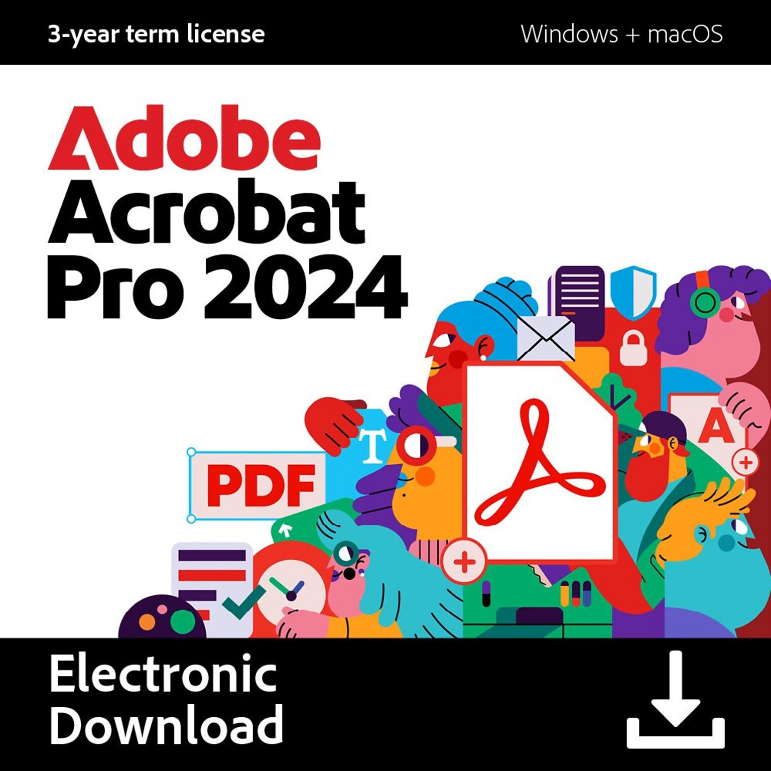 Adobe Acrobat Pro 2024 for 1 User, Windows and macOS, Download (ADO951800V562)