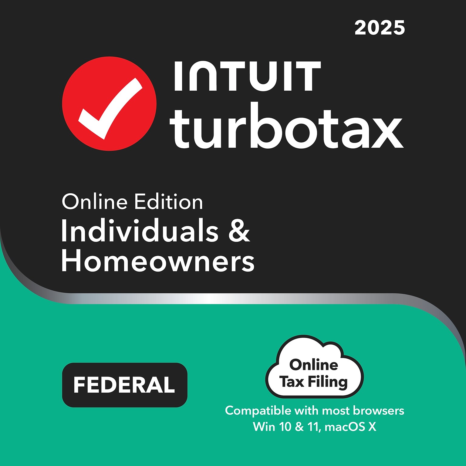 TurboTax Online 2025, Individuals & Homeowners, Federal Tax Return for 1 User, All Common Web Browsers & Operating Systems