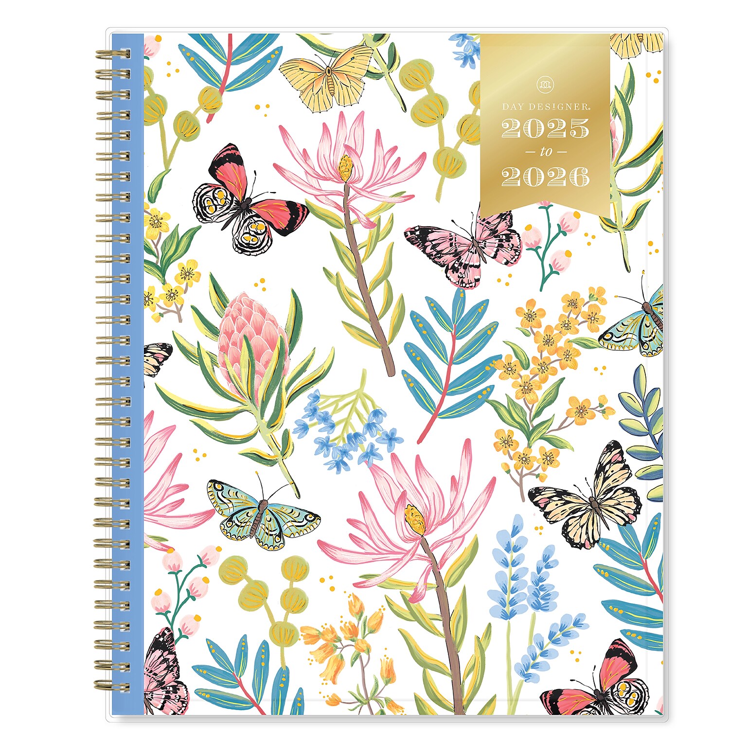 2025-2026 Day Designer for Blue Sky Flutter 8.5 x 11 Academic Year Weekly & Monthly Planner, Plastic Cover (136685-A26)