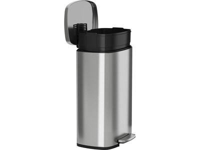 HLS Commercial Stainless Steel Trash Can with Hinged Lid, 13.2-Gallon, Silver (HLSS13RFR)
