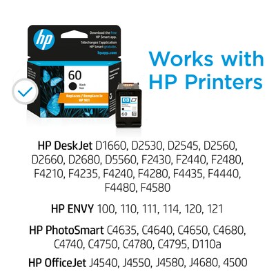 HP 60/901 Black Standard Yield Ink Cartridge (CC640WN)