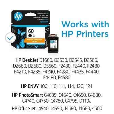 HP 60/901 Black Standard Yield Ink Cartridge (CC640WN#140)