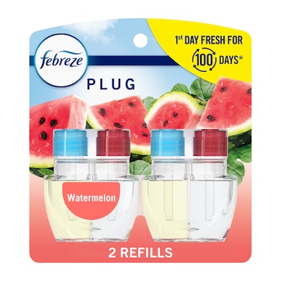Febreze Plug In Oil Warmer Refill, Watermelon Scent, 0.87 oz., 2/Pack (11425)