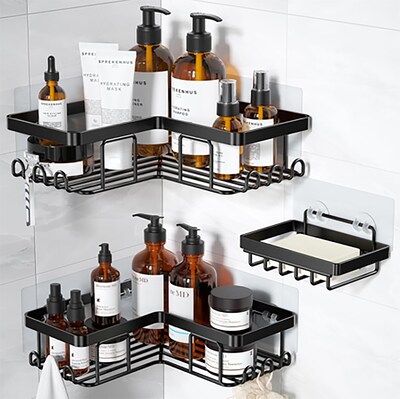 3 Pack Adhesive Shower Caddy Set