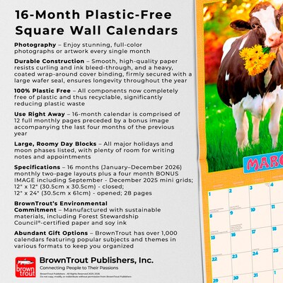 2026 BrownTrout Funny Farm 12" x 12" Monthly Wall Calendar (9798330701452)