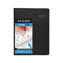 2024 AT-A-GLANCE 8.75 x 11.5 Daily Two-Person Appointment Book, Black (70-222-05-24)