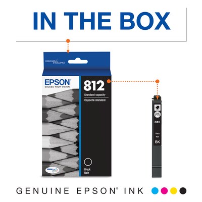 Epson T812 Black Standard Yield Ink Cartridge   (T812120-S)