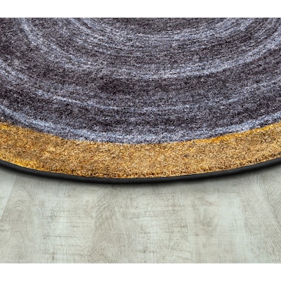 Joy Carpets Feeling Natural Nylon 77 Round Machine Tufted Rug, Slate (1972E-01)