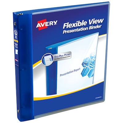 Avery 1/2 3-Ring Flexible Poly Binders, Blue (17670)