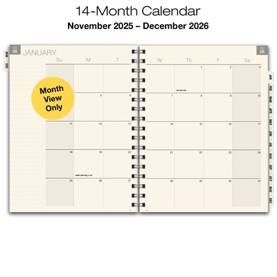 2026 Global Printed Products 5-Cover 8.5" x 11" Calendar Year Monthly Standard Planner, Paperboard Cover (NRY26-8511M-F)