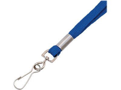 Advantus Deluxe Lanyard with J-Hook, Blue, 100/Box (97129)