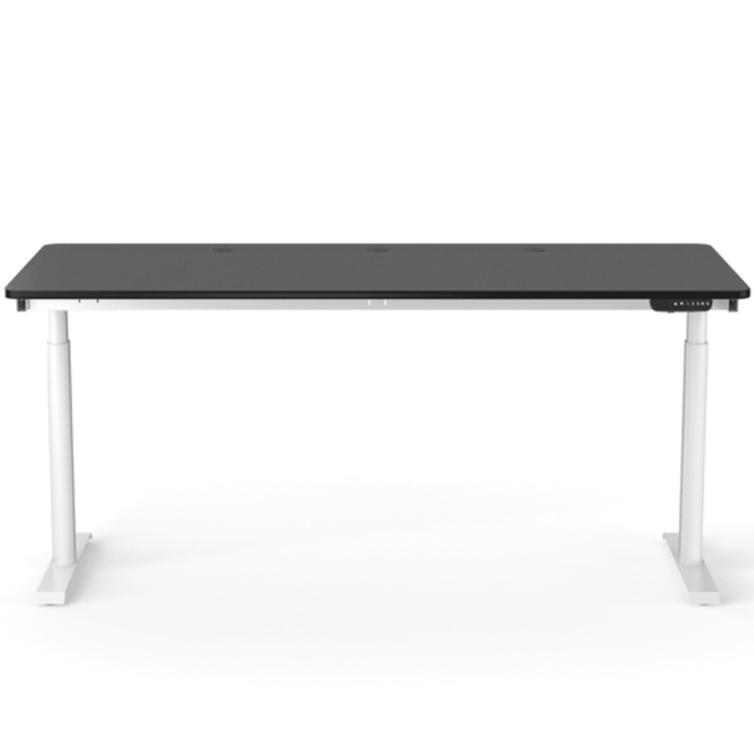 VersaDesk PowerLift 72W Electric Rectangular Adjustable Standing Desk, Black/White (PLSDR7230-WB-APP)