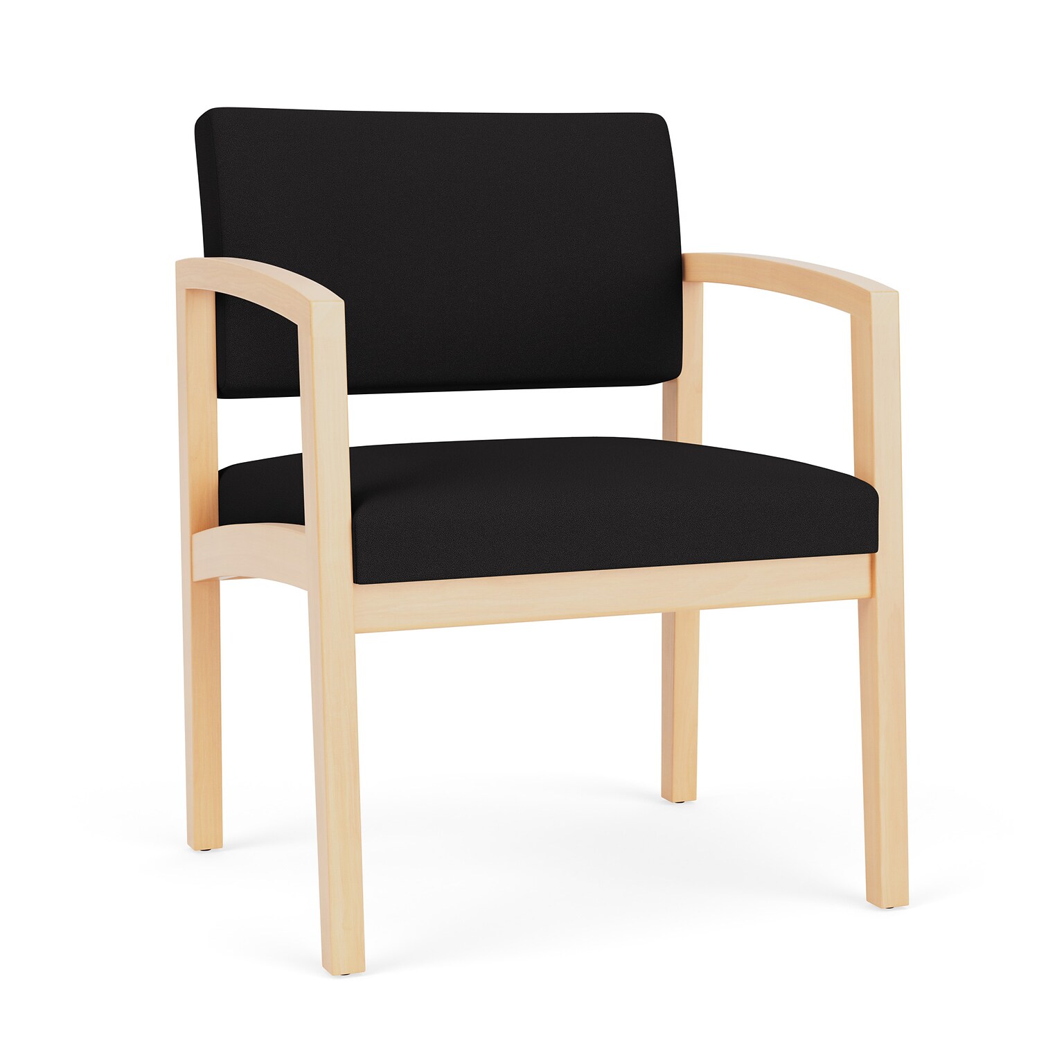 Lesro Lenox Wood Fabric Guest Chair, Open House Black/Natural (LW1201.WNA-01OHBK)