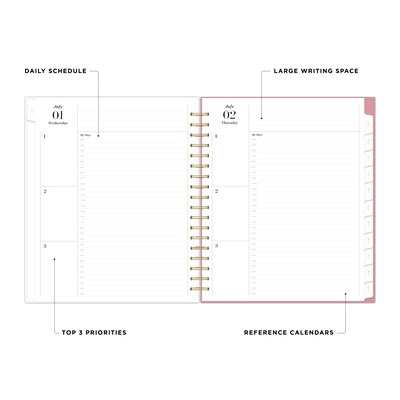 2026-2027 Blue Sky Liliana Rose 8 x 10 Academic Year Daily & Monthly Planner, Plastic Cover (159087)