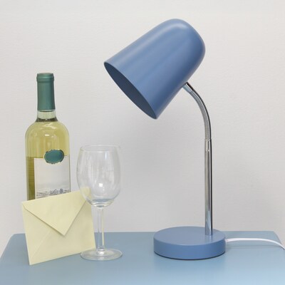 Simple Designs Sleek Essentials LED Desk Lamp, 15.28", Blue (LD1075-BLU)