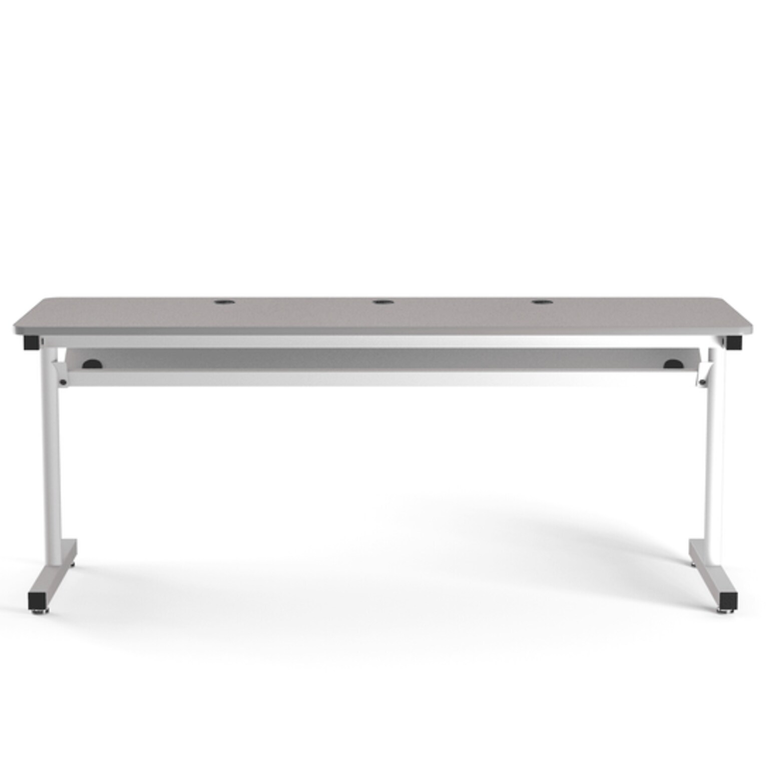 VersaDesk 72W Basic Computer Table, Grey/White (BCT7224-WG)