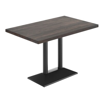 Flash Furniture Bennett Wooden Commercial Indoor Table, 48 x 30, Dark Brown Top/Black Base (GSF3048DBTB002B)