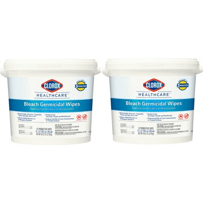 Clorox Healthcare® Bleach Germicidal Wipes, 110 Count Bucket (Pack of 2) (30358)