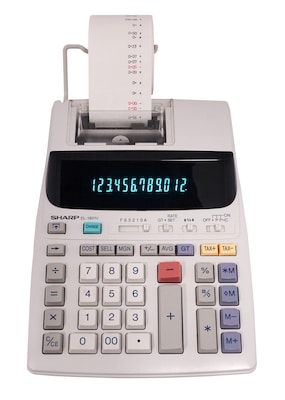 Sharp (EL1801V) 12-Digit Printing Calculator, White