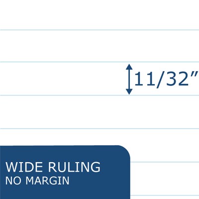 Roaring Spring Paper Products Boardroom Notepad, 8.5" x 11", Wide-Ruled, White, 50 Sheets/Pad, 12 Pads/Pack, 6 Packs/Carton