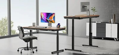 ErgoAV 56.7"W Electric Rectangular Adjustable Standing Desk, Walnut (ERDS1-01W)