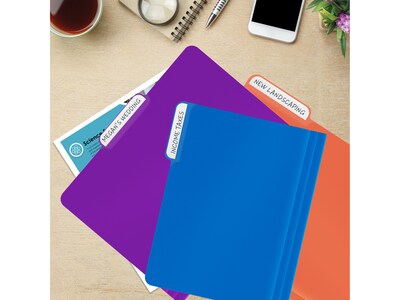 Better Office Heavy-Duty File Folders, 1/3-Cut Tab, Letter Size, Polypropylene, Neon Assorted Colors, 12/Pack (89021-12PK)
