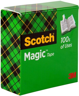 Scotch Magic Tape, Invisible, 1/2 in x 1296 in, 12 Tape Rolls, Clear, Refill, Home Office and Back to School Classroom Supplies