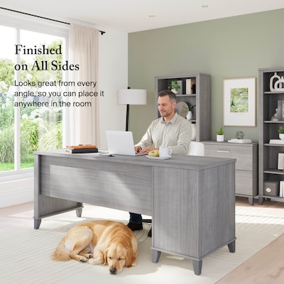 Bush Furniture Somerset 72"W Office Desk with Drawers, Platinum Gray (WC81272)