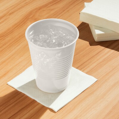 Creative Converting Touch of Color Plastic Cups, White, 240/Carton (28000081)