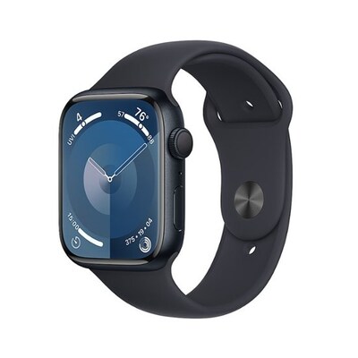 Apple Watch Series 9 (GPS) Smartwatch, 45mm, Midnight Aluminum Case with Midnight Sport Band, M/L (M