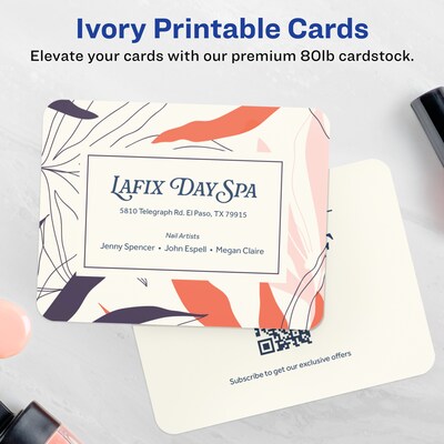 Avery Integrated Cards, 4.25 x 5.5, Matte Ivory, 50/Pack (95276)