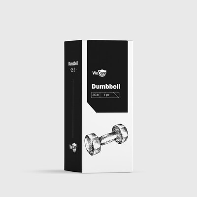 WeCare Fitness Rubber-Coated Chrome Handle 25 Lbs Dumbbells,  2/Set (WDN100014)