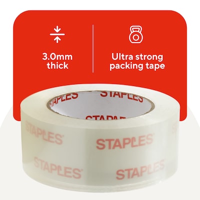 Staples Moving & Storage Packing Tape, 1.88” x 110 Yards, Clear — 6/Rolls