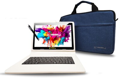 Linsay Octa Core 10.1 Tablet, 4GB RAM, 128GB Storage, Android 13, Bundled with Oracle Keyboard, Bri