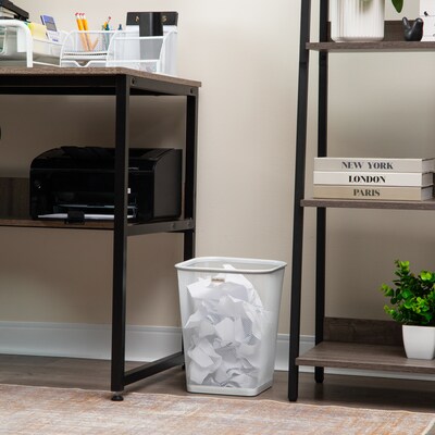 Mind Reader Metal Trash Can Without Lid, 5 Gallon, White, 2/Pack (2SQUAGA-WHT)