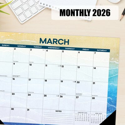 2026 Willow Creek Beaches 17" x 12" Monthly Desk Pad Calendar (57070X)