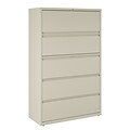 Quill Brand® Commercial 5 File Drawers Lateral File Cabinet, Locking, Putty/Beige, Letter/Legal, 42W (21747D)