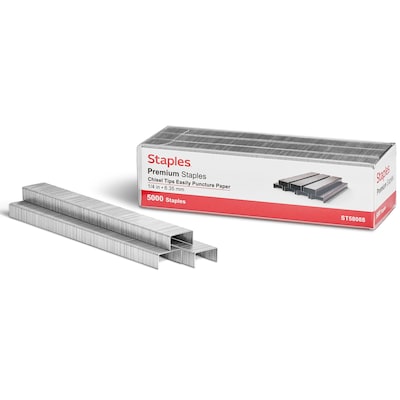 Staples Premium Staples, 1/4 Leg Length, 5000/Box (TR58088)