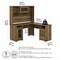 Bush Furniture Cabot 60" L-Shaped Desk with Hutch, Reclaimed Pine (CAB001RCP)