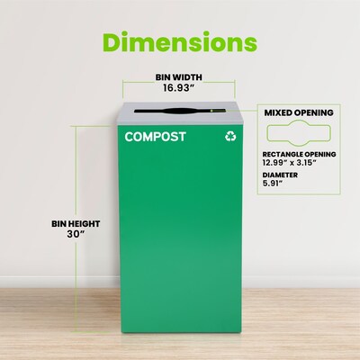 Alpine Industries 29 Gallon Indoor Compost Bin, Green (4450-GRN-M-COM)