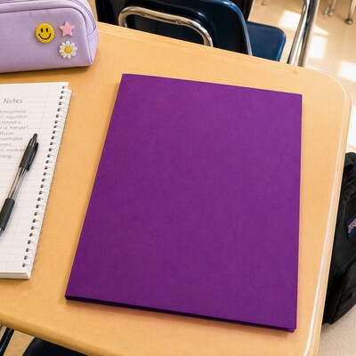 Staples Smooth 2-Pocket Paper Folder, Purple, 25/Box (27536-CC)