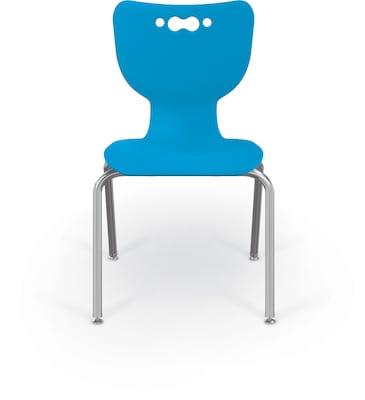 MooreCo 18" Hierarchy Student Chair with 4 Legs, Blue/Chrome Base (703673611091)