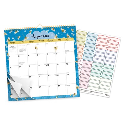 2026-2027 Plato Busy Bees 12" x 12" Academic Monthly Wall Calendar (9798330708215)