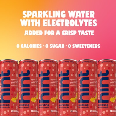Hint Peach Raspberry Sparkling Water with Electrolytes, 12 fl. oz., 12 Cans/Carton (HINT-PRCAN-E)