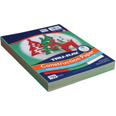 Tru-Ray Holiday 12" x 12" Construction Paper, Assorted Colors, 150 Sheets/Pack (PAC6684)